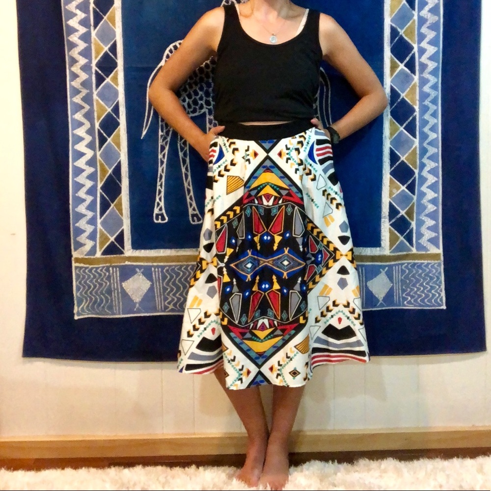Graphic Midi Skirt